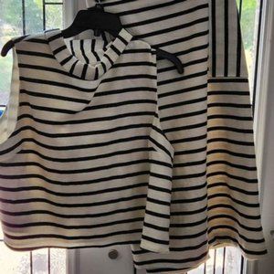 Eva Mendes skirt top set size 20 black white